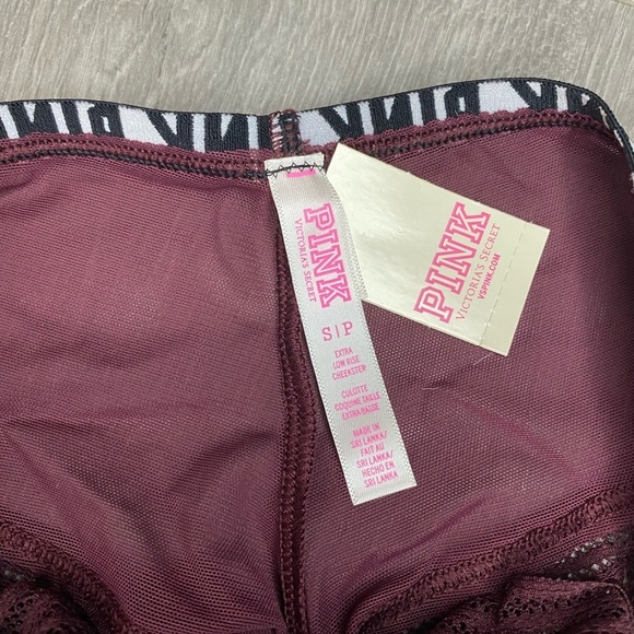 NWT Victoria’s Secret PINK Maroon Cheetah Print Cheeky Panties - Picture 4 of 6